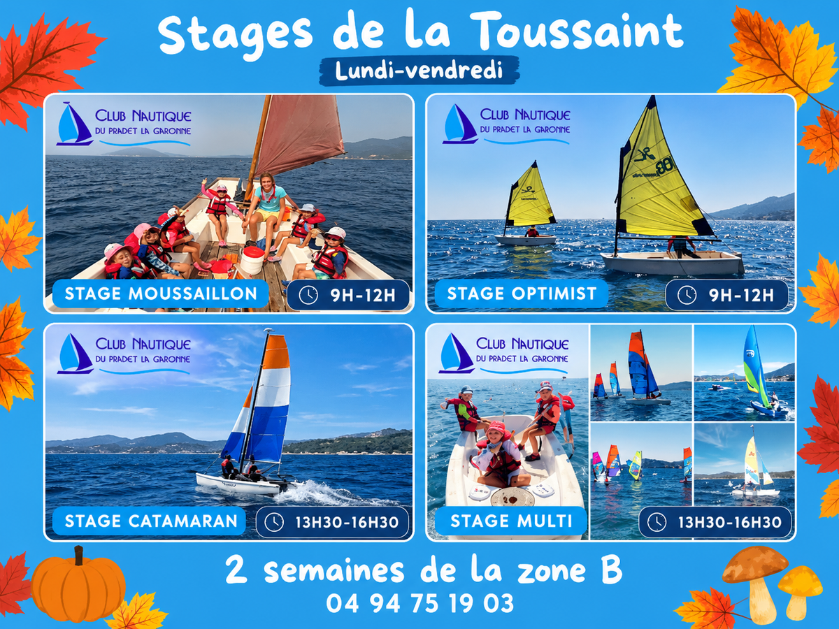 Stage de voile au Club Nautique du Pradet